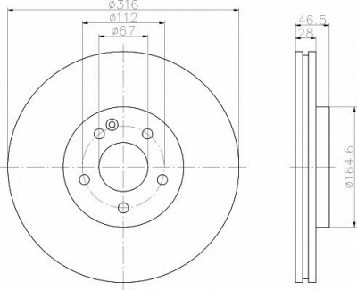 HELLA PAGID 8dd355104341 -  Тормозной диск